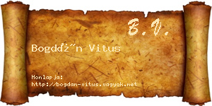 Bogdán Vitus névjegykártya